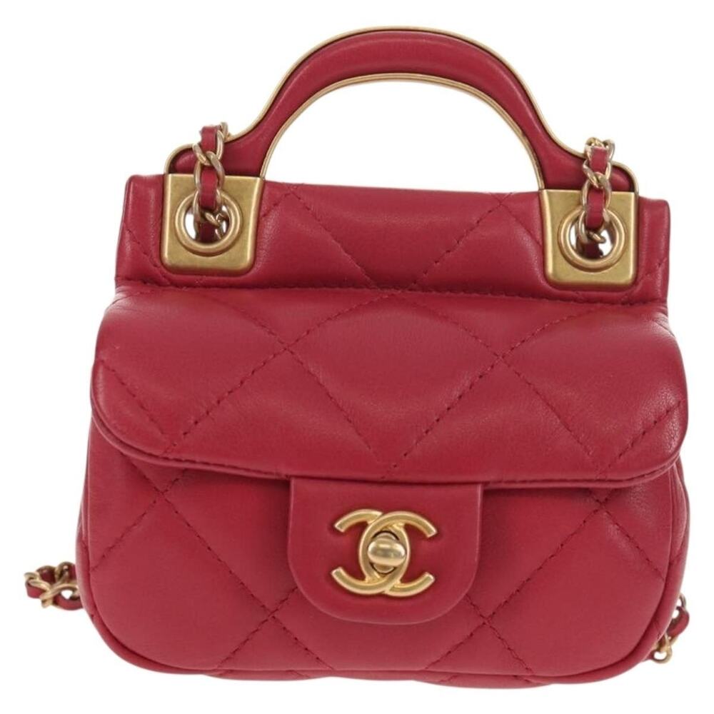 Chanel Matelasse Lambskin Chain Shoulder Bag Pink